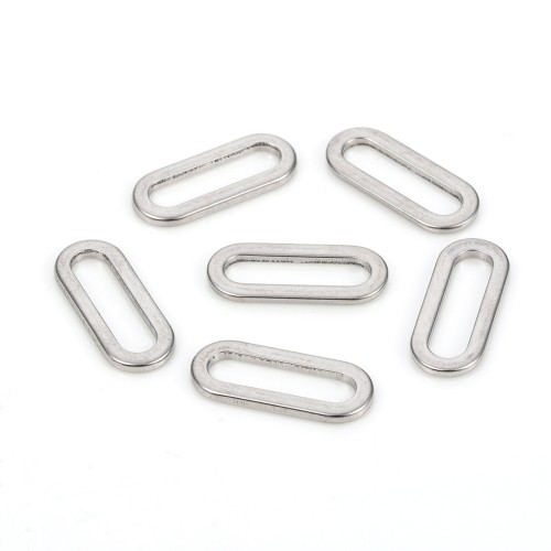 LAC439 Łącznik zawieszka do biżuterii owalny 7x16mm stal nierdzewna 2szt- platynowy