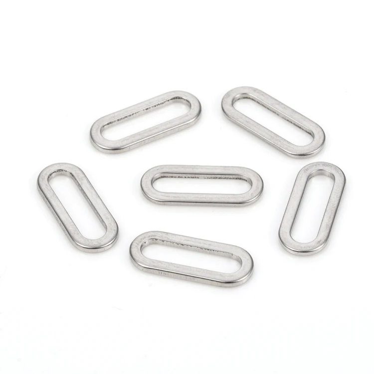 LAC439 Łącznik zawieszka do biżuterii owalny 7x16mm stal nierdzewna 2szt- platynowy