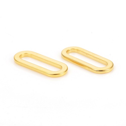 LAC440 Łącznik zawieszka do biżuterii owalny 7x16mm stal nierdzewna 2szt- złoty