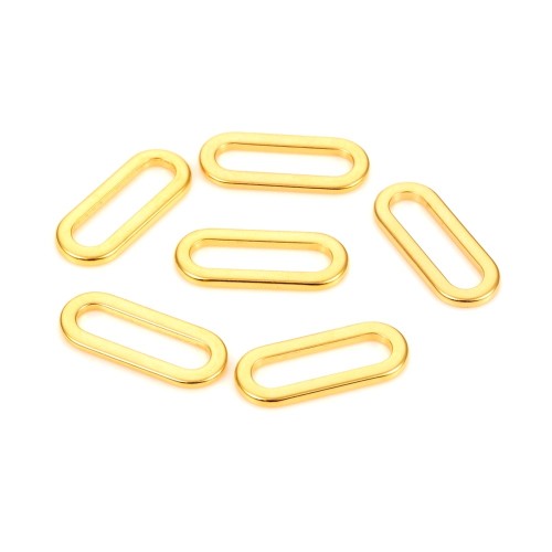 LAC440 Łącznik zawieszka do biżuterii owalny 7x16mm stal nierdzewna 2szt- złoty