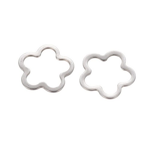 LAC442 Łącznik zawieszka do biżuterii kwiatek kwiatuszek 14mm stal nierdzewna 5szt- platynowy
