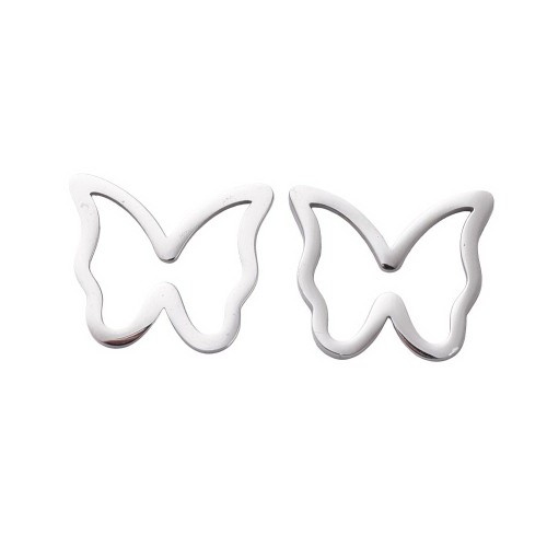 LAC443 Łącznik zawieszka do biżuterii motyl 12x10mm stal nierdzewna- platynowy