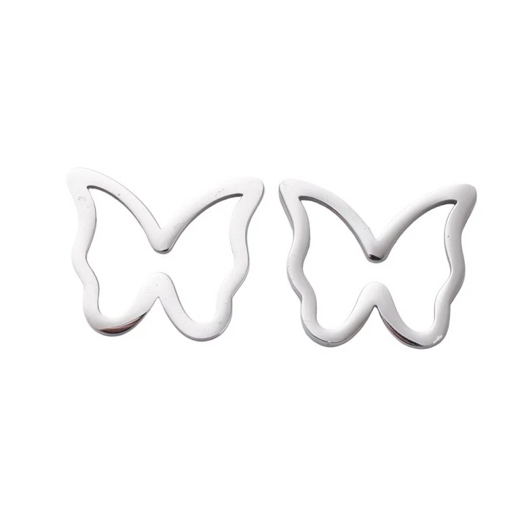 LAC443 Łącznik zawieszka do biżuterii motyl 12x10mm stal nierdzewna- platynowy
