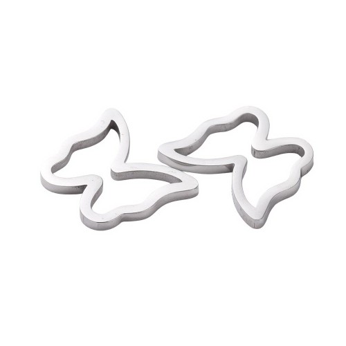 LAC443 Łącznik zawieszka do biżuterii motyl 12x10mm stal nierdzewna- platynowy