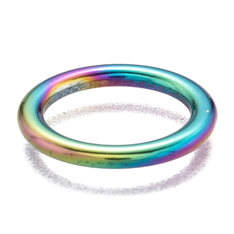 LAC450 Łącznik zawieszka do biżuterii okrągły 17mm stal nierdzewna (IP)- tęczowy rainbow