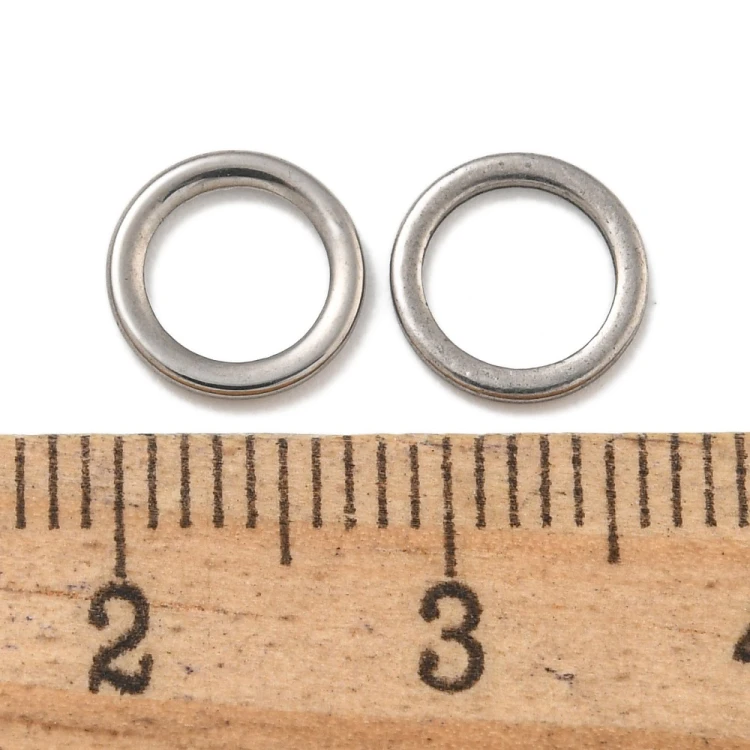 LAC452 Łącznik zawieszka do biżuterii okrągły 8mm stal nierdzewna 5szt- platynowy