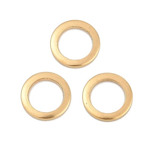 LAC453 Łącznik zawieszka do biżuterii okrągły 8mm stal nierdzewna (IP) 2szt- złoty 18K