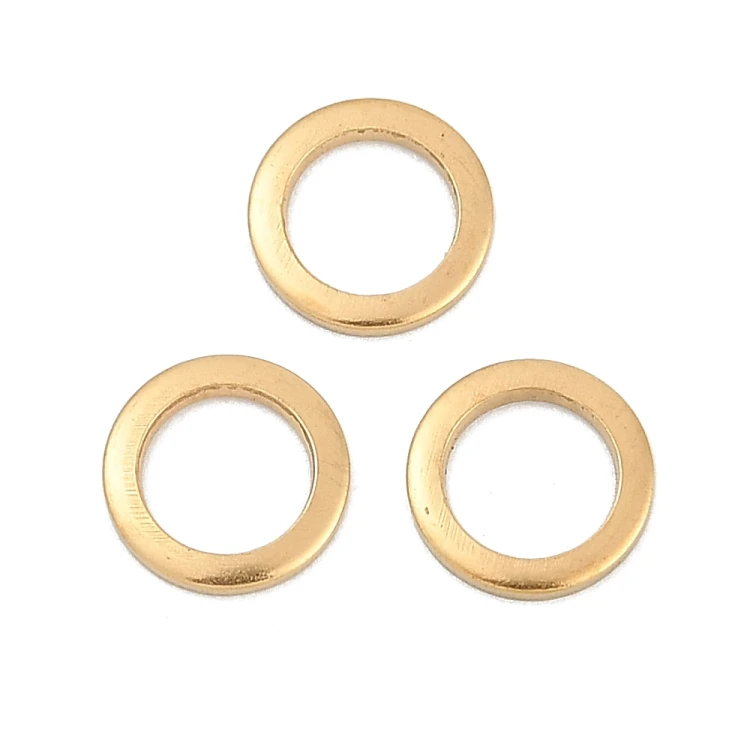 LAC453 Łącznik zawieszka do biżuterii okrągły 8mm stal nierdzewna (IP) 2szt- złoty 18K