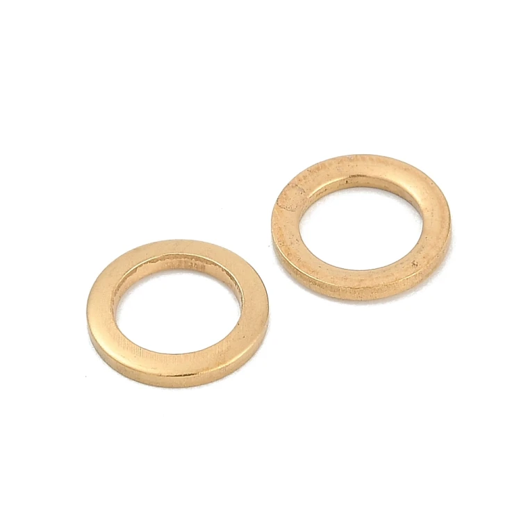 LAC453 Łącznik zawieszka do biżuterii okrągły 8mm stal nierdzewna (IP) 2szt- złoty 18K