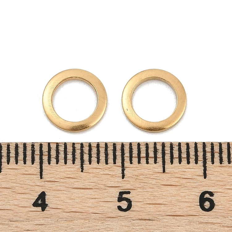 LAC453 Łącznik zawieszka do biżuterii okrągły 8mm stal nierdzewna (IP) 2szt- złoty 18K