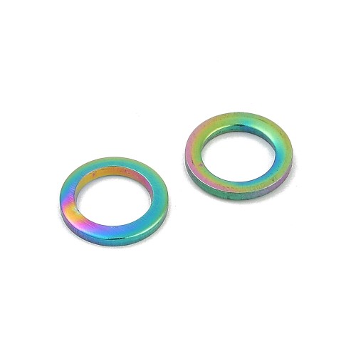 LAC454 Łącznik zawieszka do biżuterii okrągły 8mm stal nierdzewna (IP) 2szt- tęczowy rainbow