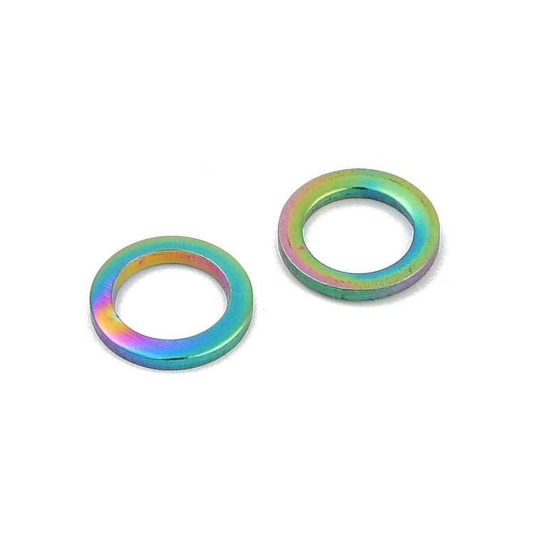 LAC454 Łącznik zawieszka do biżuterii okrągły 8mm stal nierdzewna (IP) 2szt- tęczowy rainbow