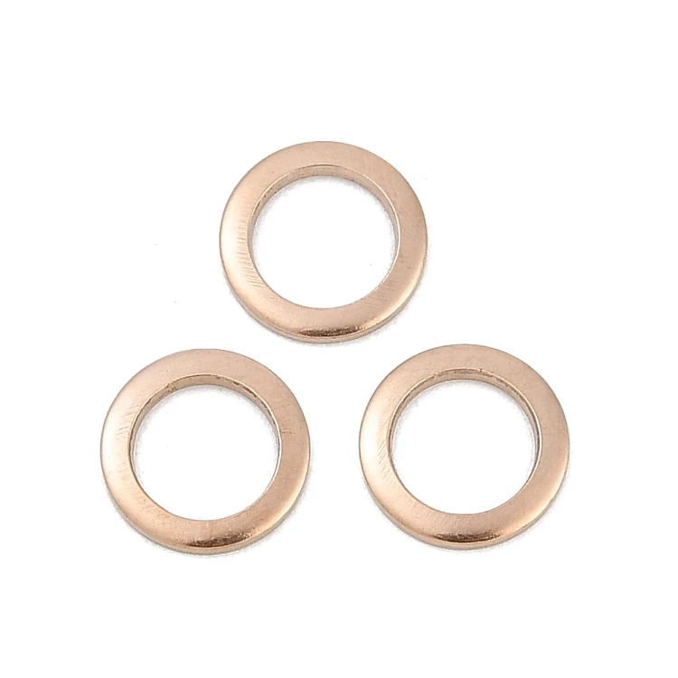 LAC456 Łącznik zawieszka do biżuterii okrągły 8mm stal nierdzewna (IP) 2szt- rose gold