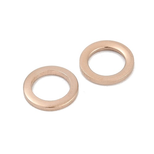 LAC456 Łącznik zawieszka do biżuterii okrągły 8mm stal nierdzewna (IP) 2szt- rose gold
