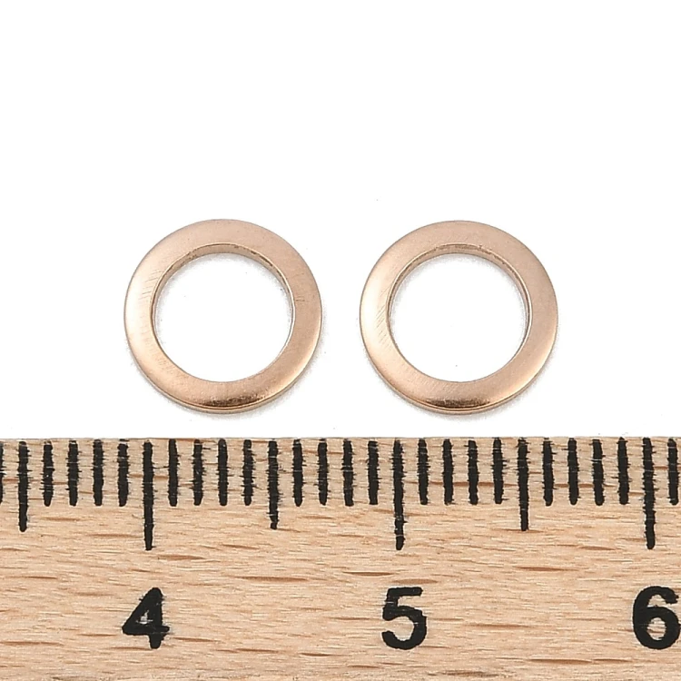 LAC456 Łącznik zawieszka do biżuterii okrągły 8mm stal nierdzewna (IP) 2szt- rose gold