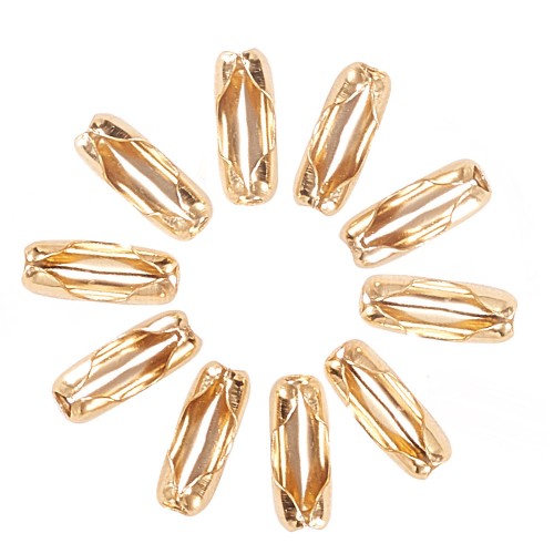 ZPF89 Zestaw łączniki spinki do łańcuszka kulkowego 2,4mm złote