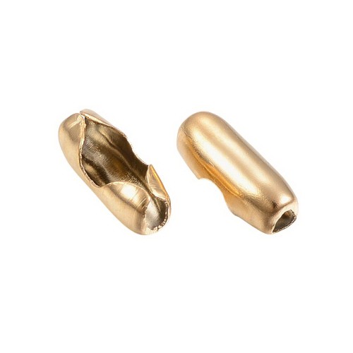 LAC467 Łącznik spinka do łańcuszka kulkowego 2,5mm 10szt stal nierdzewna (IP) - złoty