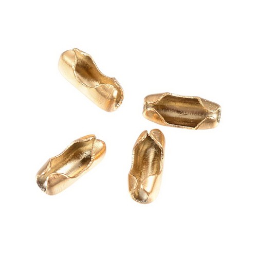 LAC469 Łącznik spinka do łańcuszka kulkowego 1,5mm 10szt stal nierdzewna (IP) - złoty