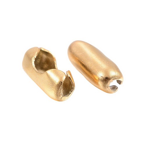 LAC469 Łącznik spinka do łańcuszka kulkowego 1,5mm 10szt stal nierdzewna (IP) - złoty
