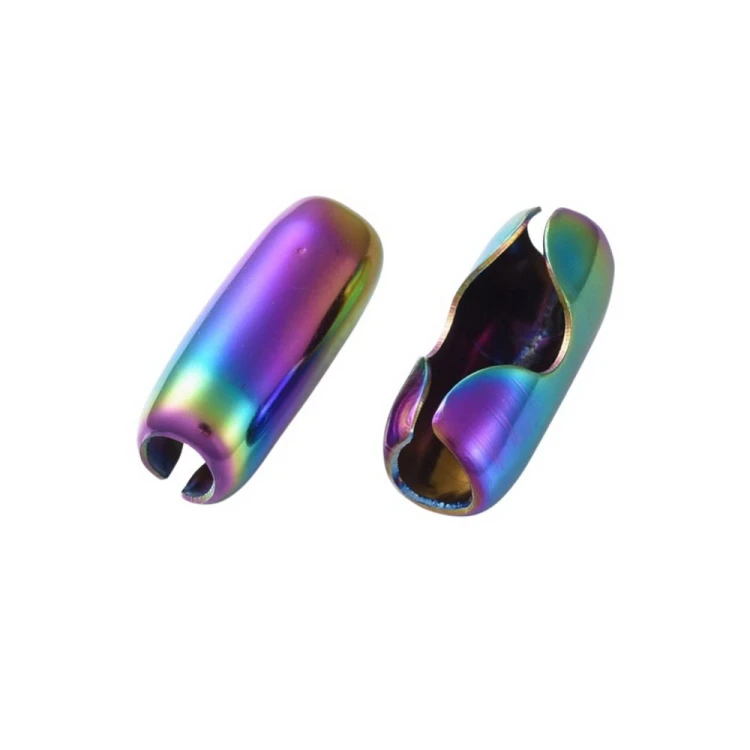 LAC470 Łącznik spinka do łańcuszka kulkowego 8mm stal nierdzewna (IP) - tęczowy rainbow