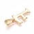 ZSS497 Zawieszka stal nierdzewna literka litera F 13x20mm złota