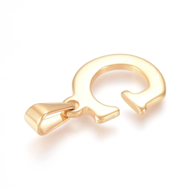 ZSS500 Zawieszka stal nierdzewna literka litera G 16x20mm złota