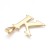 ZSS501 Zawieszka stal nierdzewna literka litera K 25x26mm złota