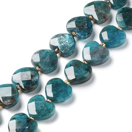 APT32 Apatyt kamień naturalny koraliki serca 12x11mm fasetowane 5szt