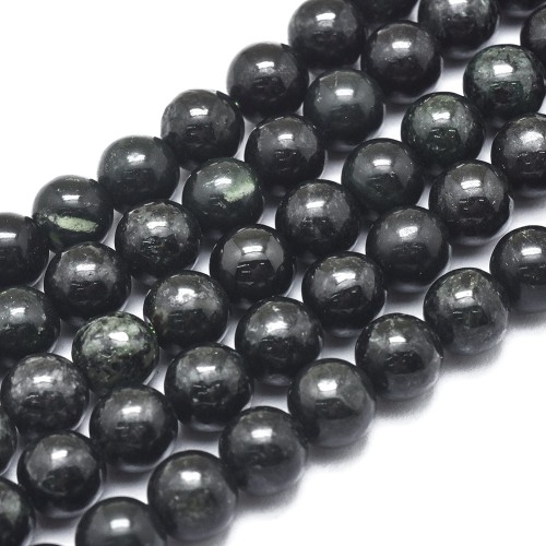 JAD189 Jadeit Birmański czarny Myanmar Black kamień naturalny koraliki kule 8mm