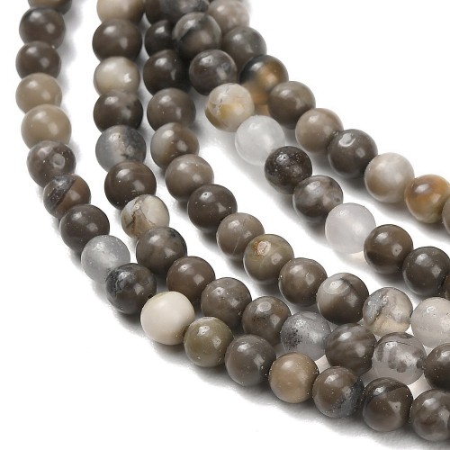 AGP222 Agat wulkaniczny kamień naturalny koraliki kule 4mm
