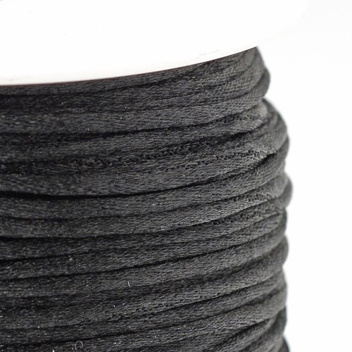 ssy15- szpula 70m sznurek satynowy nylonowy 1mm - czarny