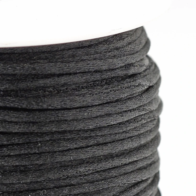 ssy15- szpula 70m sznurek satynowy nylonowy 1mm - czarny