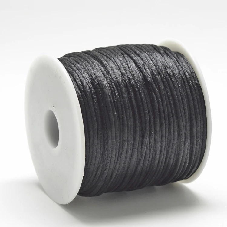 ssy15- szpula 70m sznurek satynowy nylonowy 1mm - czarny