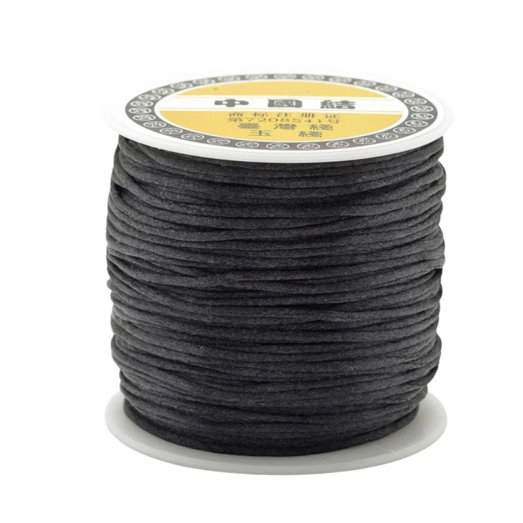 ssy15- szpula 70m sznurek satynowy nylonowy 1mm - czarny