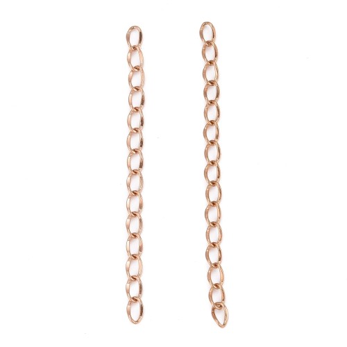 LAN238 Łańcuszek dystansowy regulacyjny 50mm ogniwa 2,6x4,4mm stal nierdzewna (IP) 5szt rose gold