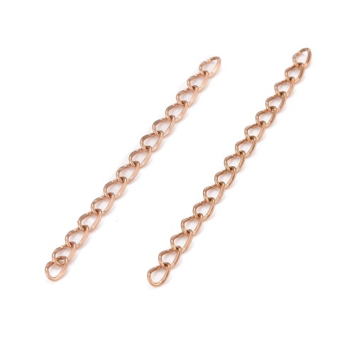 LAN238 Łańcuszek dystansowy regulacyjny 50mm ogniwa 2,6x4,4mm stal nierdzewna (IP) 5szt rose gold