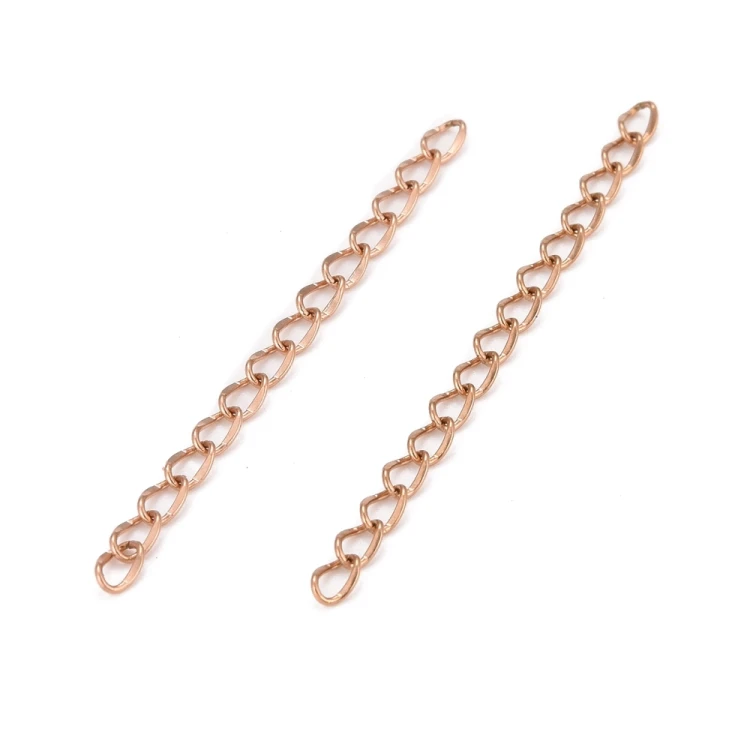 LAN238 Łańcuszek dystansowy regulacyjny 50mm ogniwa 2,6x4,4mm stal nierdzewna (IP) 5szt rose gold