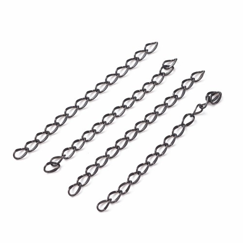 LAN240 Łańcuszek dystansowy regulacyjny 50mm ogniwa 2,6x4,4mm stal nierdzewna (IP) 5szt czarny