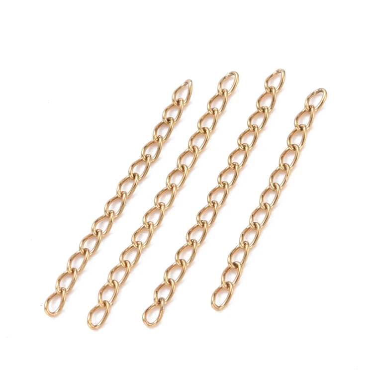 LAN242 Łańcuszek dystansowy regulacyjny 25mm ogniwa 1,6x3mm stal nierdzewna (IP) 5szt złoty