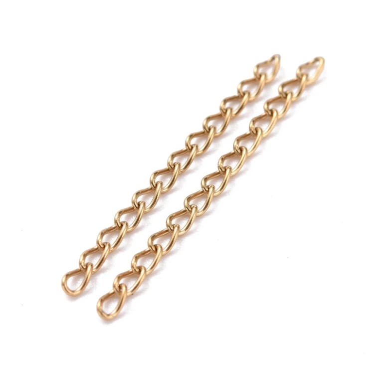 LAN242 Łańcuszek dystansowy regulacyjny 25mm ogniwa 1,6x3mm stal nierdzewna (IP) 5szt złoty