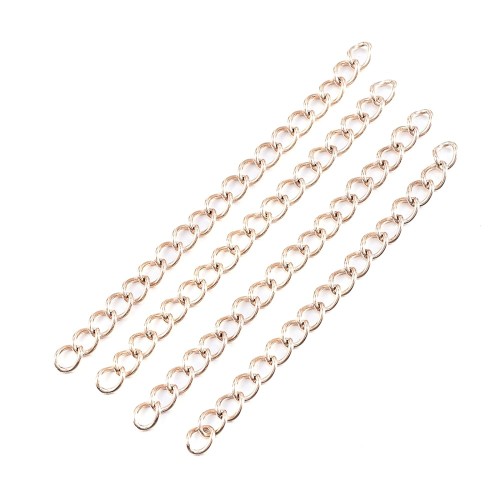 LAN243 Łańcuszek dystansowy regulacyjny 25mm ogniwa 1,6x3mm stal nierdzewna (IP) 5szt rose gold