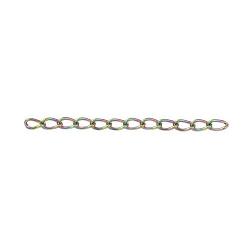 LAN244 Łańcuszek dystansowy regulacyjny 25mm ogniwa 1,6x3mm stal nierdzewna (IP) 5szt tęczowy rainbow