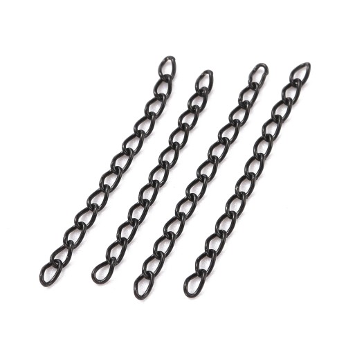 LAN245 Łańcuszek dystansowy regulacyjny 25mm ogniwa 1,6x3mm stal nierdzewna (IP) 5szt czarny