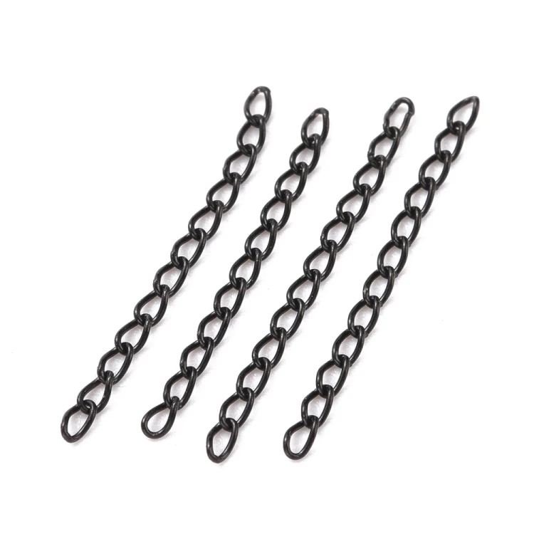 LAN245 Łańcuszek dystansowy regulacyjny 25mm ogniwa 1,6x3mm stal nierdzewna (IP) 5szt czarny