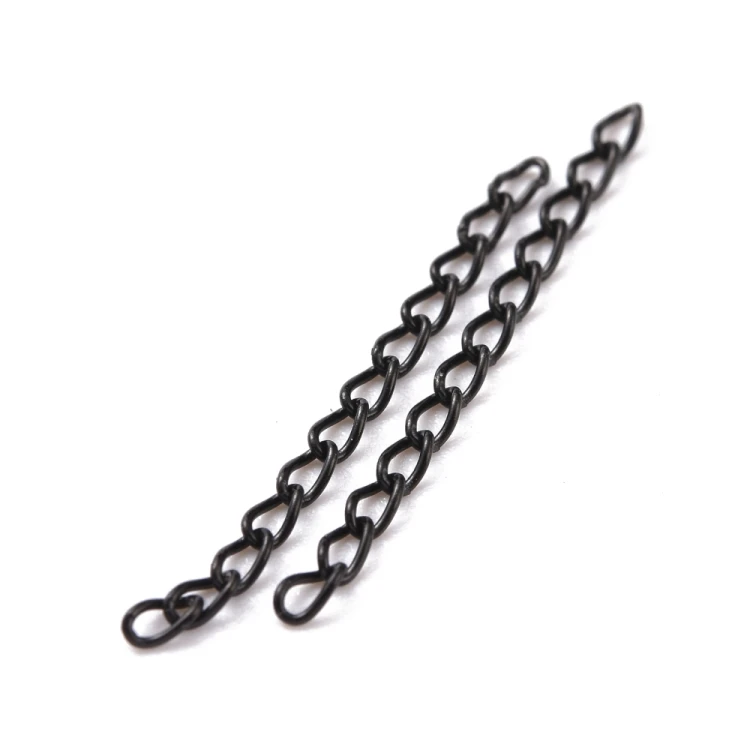 LAN245 Łańcuszek dystansowy regulacyjny 25mm ogniwa 1,6x3mm stal nierdzewna (IP) 5szt czarny