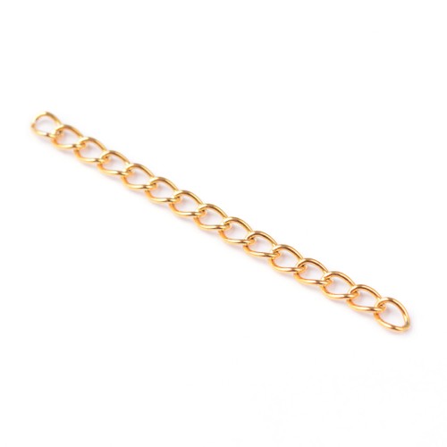LAN246 Łańcuszek dystansowy regulacyjny 50mm ogniwa 3x4mm stal nierdzewna (IP) 5szt złoty