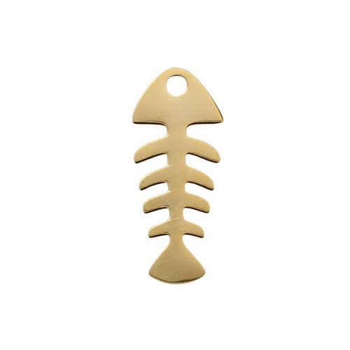 ZSS502 Zawieszka do biżuterii stal nierdzewna szkielet ryby 7x16mm złota