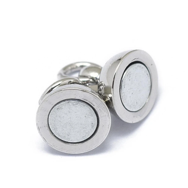 Zap538 Zapięcie z mosiądzu okrągłe 6mm magnetyczne N45 platynowe