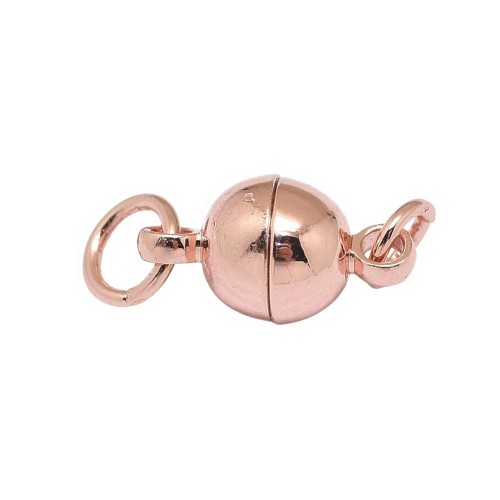 Zap540 Zapięcie z mosiądzu okrągłe 6mm magnetyczne N45 rose gold