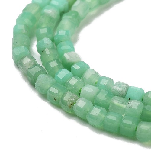 KK185 Chryzopraz kamień naturalny koraliki kostki 2,5x2,5mm fasetowane sznur 167szt